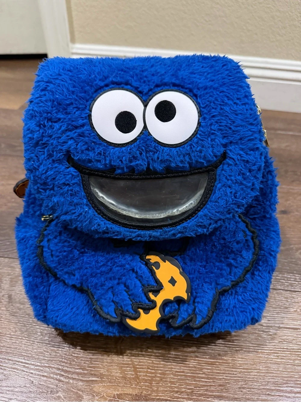 Loungefly Sesame Street Cookie Monster mini backpack blue and orange
